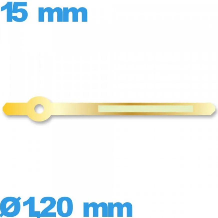 Aiguille Suisse Ø1,20 mm longueur : 15mm phosphorescente (minute) doré mouvement à l'unité marque Horotec