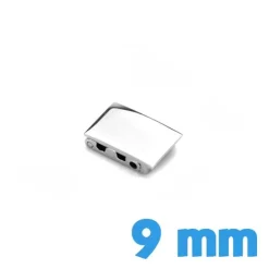 Attache clip argenté 9 mm pour bracelet acier