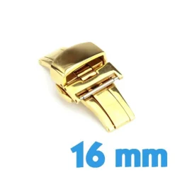 Attache 16 mm acier inoxydable doré papillon avec bouton ouverture