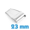 Attache 23 mm argenté acier inoxydable déployant bouton