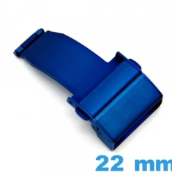 Attache 22 mm Bleu déployant Acier avec bouton ouverture