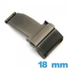 Attache 18 mm Noir Métal Acier déployant avec bouton ouverture