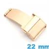 Attache Or rose 22 mm Acier déployant avec bouton ouverture