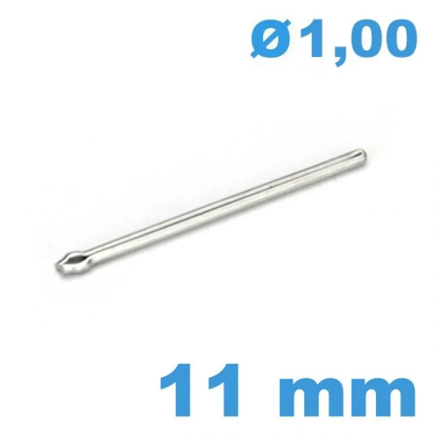 Axe fendu diamètre 1 mm Longueur : 14 mm pour bracelet métal