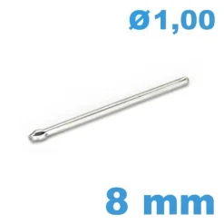 Axe fendu 8 mm bracelet métal montre diamètre 1 mm