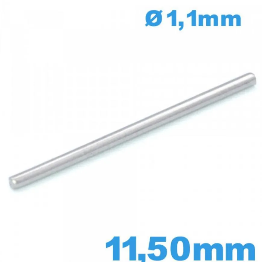 Barre argentée 11,50 mm droite bracelet pour montre acier inoxydable