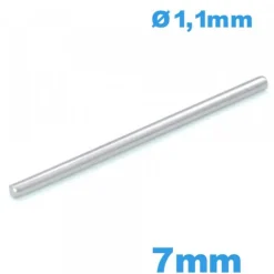 Barre argentée 7 mm droite pour bracelet pour montre à maillon