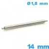 1 Barre de marque ISOSWISS pour bracelet montre 14 mm Non téléscopique épaulement simple d :1,8 mm qualité Suisse
