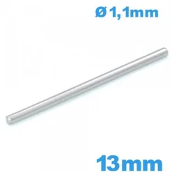 Barre Droite de Bracelet Montre argentée 13 mm - Diam 1,1mm