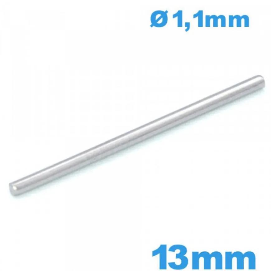 Barre Droite de Bracelet Montre argentée 13 mm - Diam 1,1mm