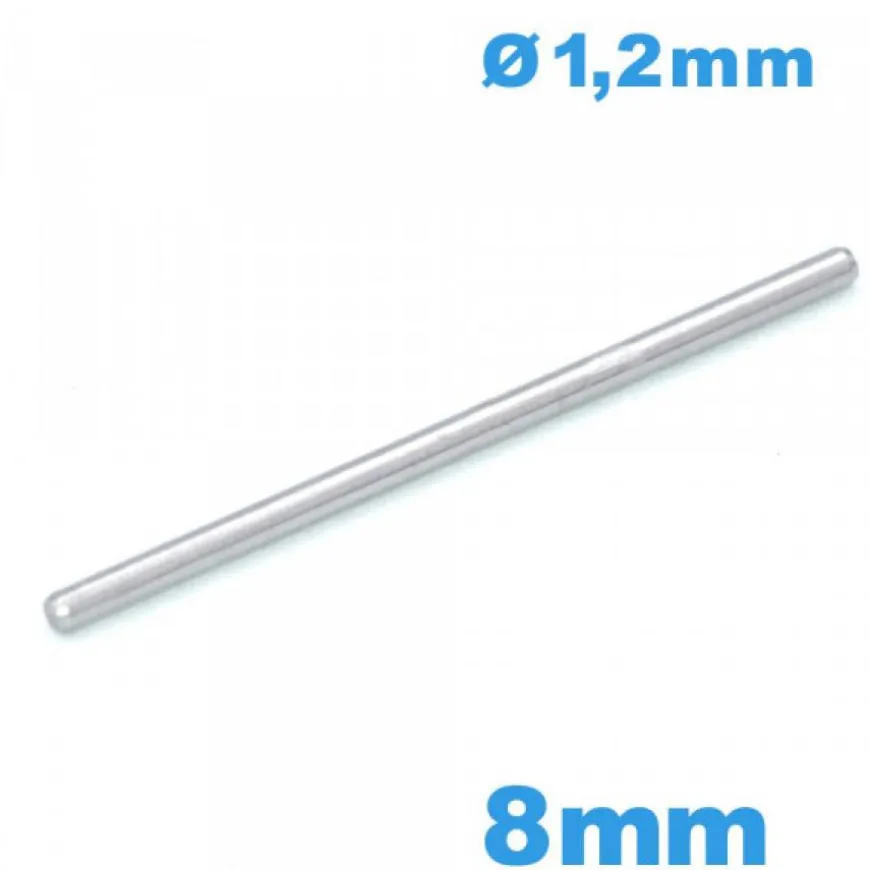 Barre Droite 8 mm pour Bracelet de Montre - Diam 1,20mm