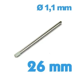 Barre à embout rainuré 26mm bracelet montre - Diamètre 1,1