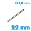 Barre embout strié 22mm bracelet de montre - Diamètre 1,0