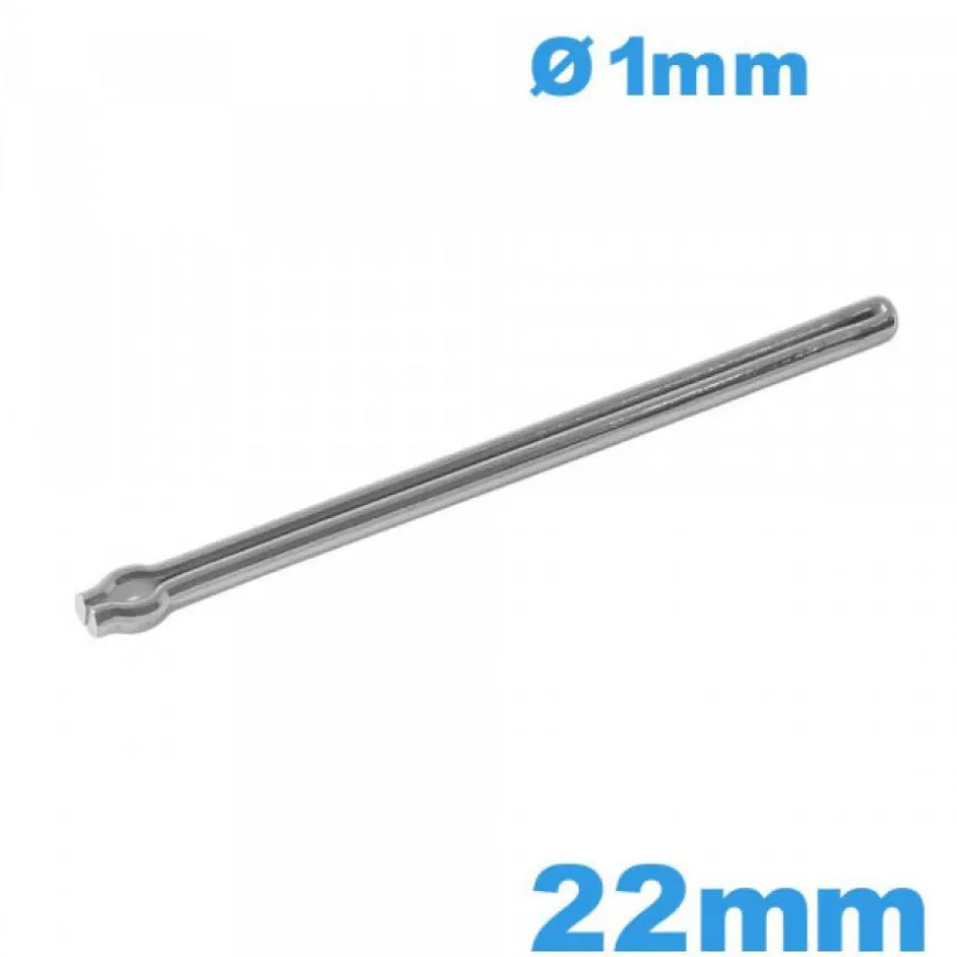 Barre fendue argentée 22mm pour bracelet montre à maillon