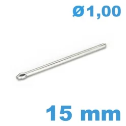 Barre fendue bracelet métal  diamètre 1 mm Longueur : 15mm