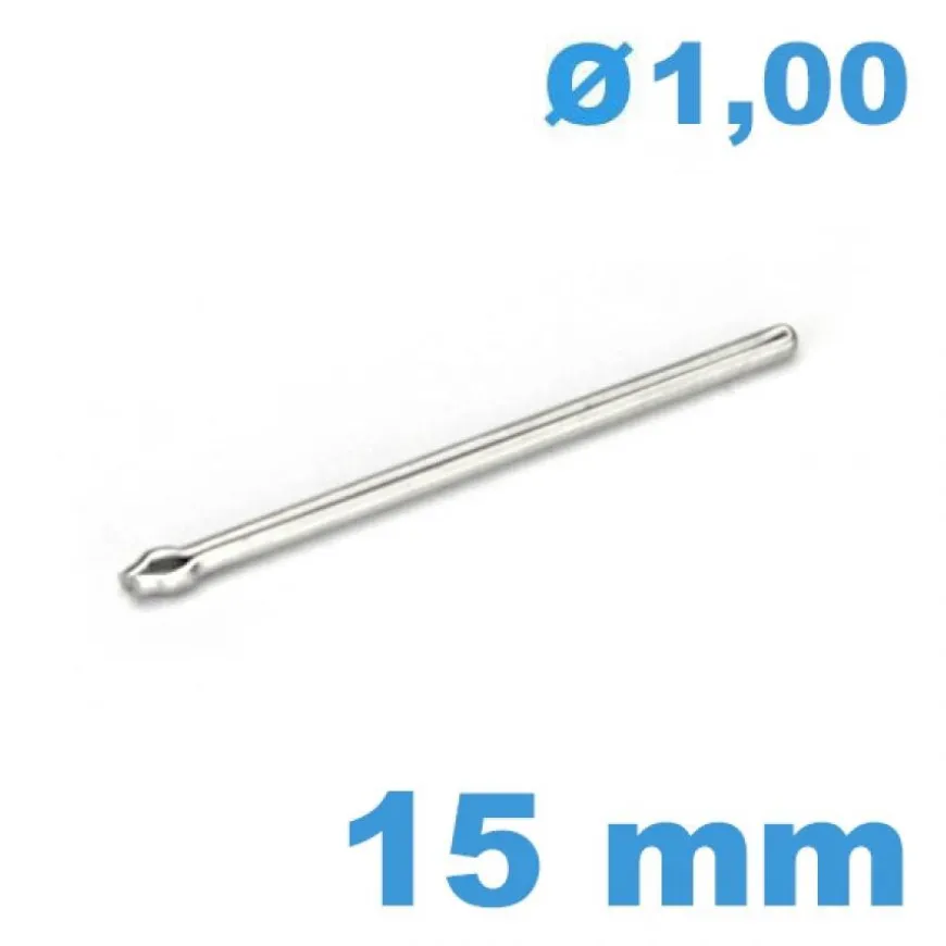 Barre fendue bracelet métal diamètre 1 mm Longueur : 15mm