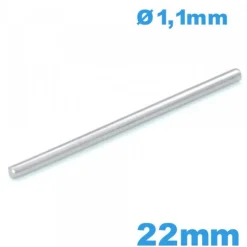 Barre goupille argentée 22mm droite pour bracelet de montre à maillon