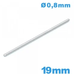 Barre goupille droite argenté pour bracelet de montre 19 mm