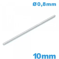 Barre goupille droite longue de 10 mm pour bracelet de montre métal