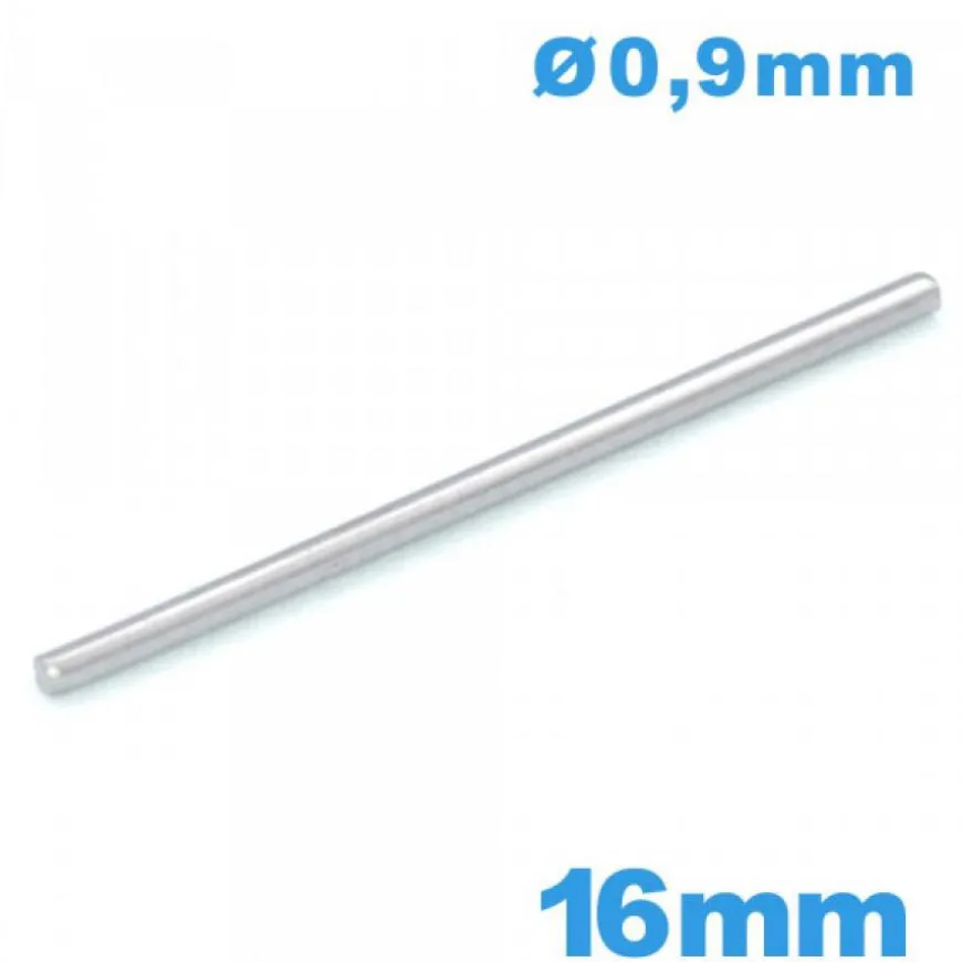 Barre goupille droite taille 16mm de bracelet acier inoxydable