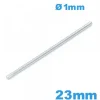 Barre goupille moletée argentée 23 mm pour bracelet pour montre céramique