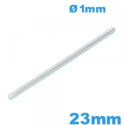 Barre goupille moletée argentée 23 mm pour bracelet pour montre céramique
