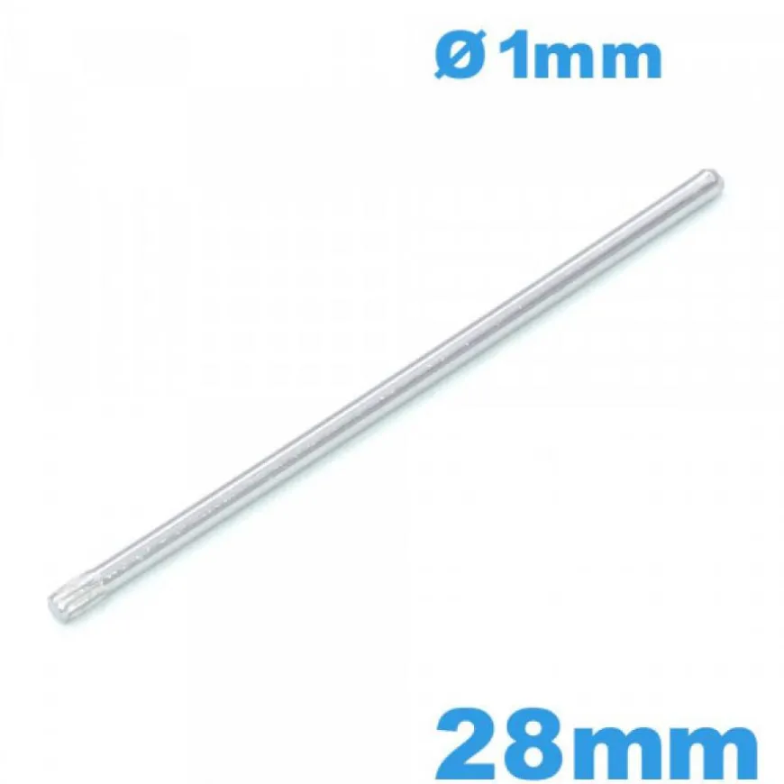 Barre goupille moletée pour bracelet métal taille 28mm