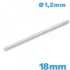 Barre goupille taille 18 mm droite de montre acier inoxydable