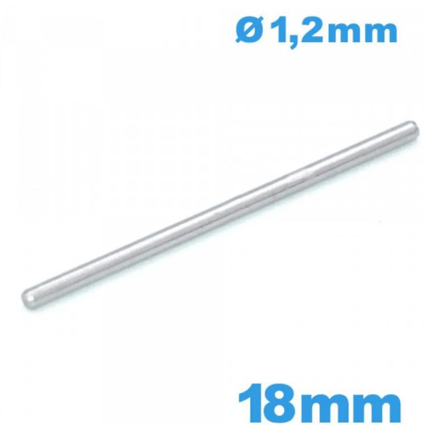 Barre goupille taille 18 mm droite de montre acier inoxydable