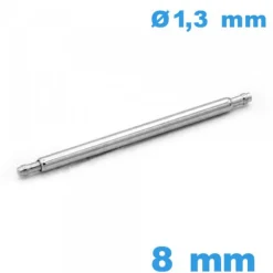 1 Barre à ressort A pointe courte 8mm pour montre d :1,3 mm épaulement simple
