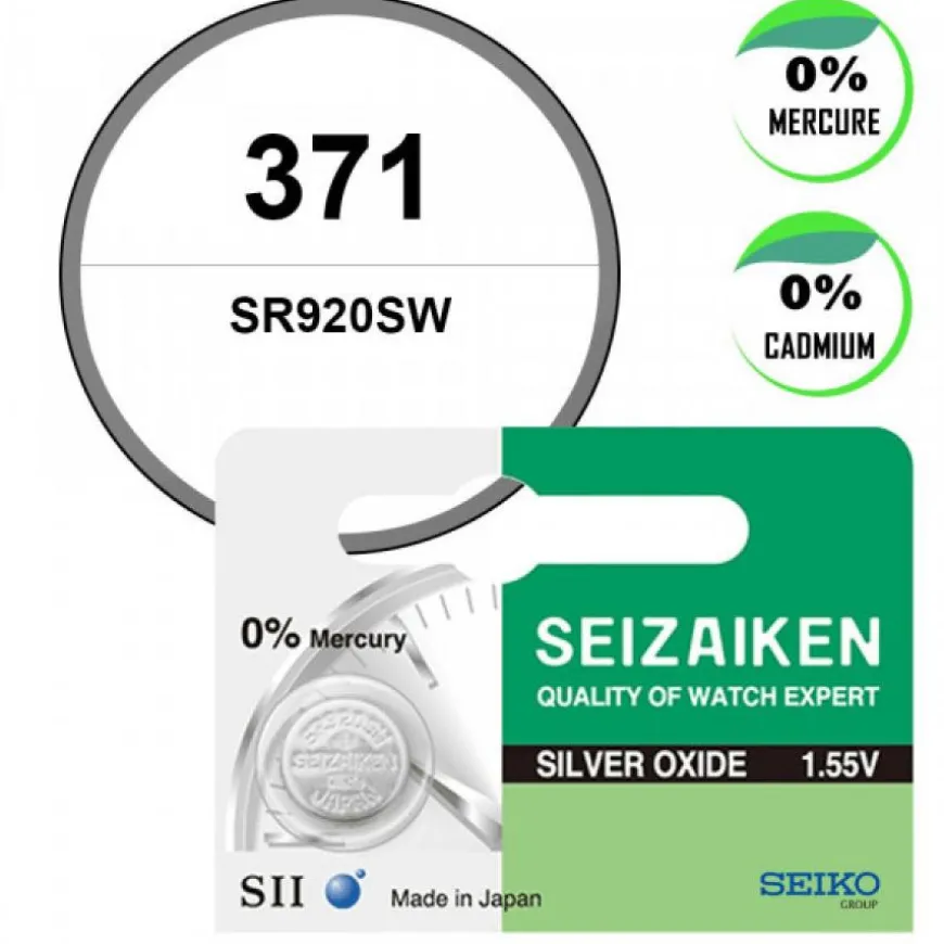 Batterie montre Seiko (Seizaiken) oxyde d'argent 1,55 V 371