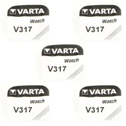 5 Batteries pour montre 1,55 V 317 Varta alcaline