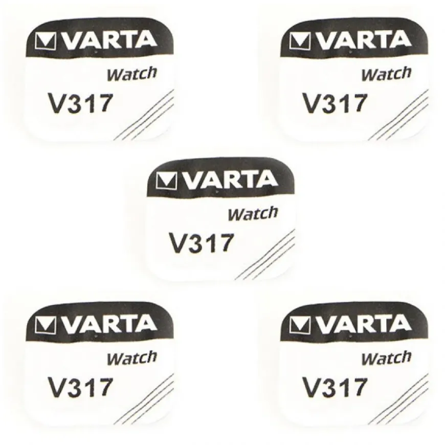 5 Batteries pour montre 1,55 V 317 Varta alcaline