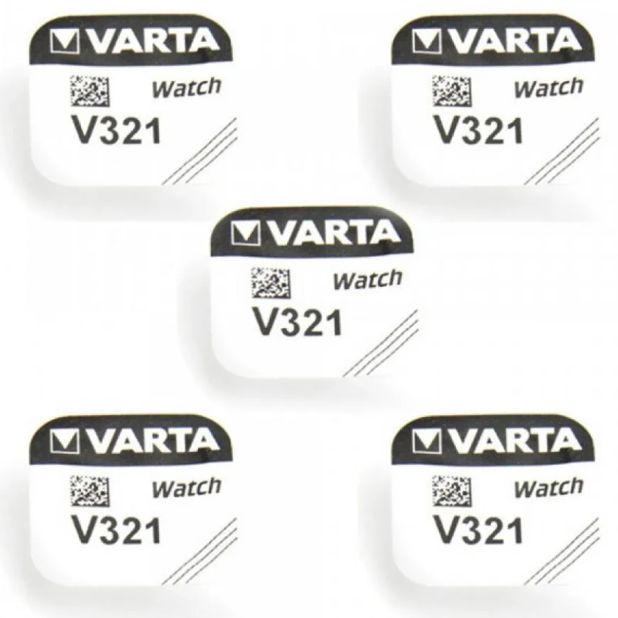 5 Batteries Varta 321 1.55 V alcaline montre