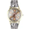 Belle montre femme motif mandala retro bracelet cuir
