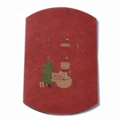berlingot papier kraft rouge pour noël avec des imprimés fêtes de fin d'année  carton