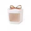 Boite Cadeau Carton Blanc à Fenêtre Transparente 13x13x13,5cm