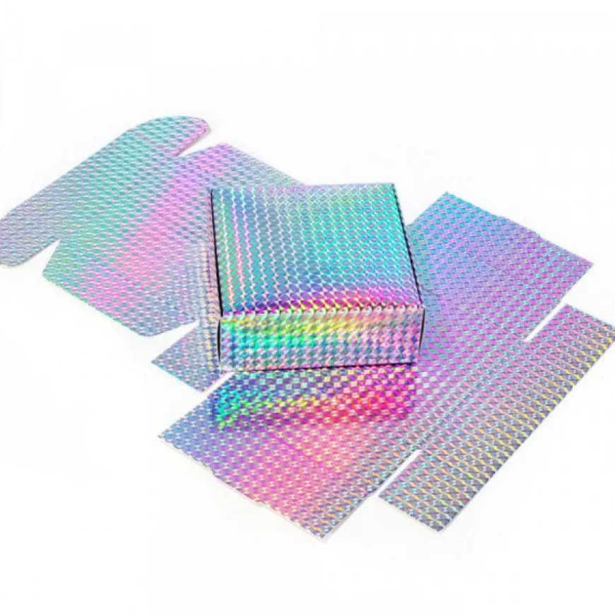 Boite Carton Cadeau effet Laser Holographique 5,5x2,5 cm