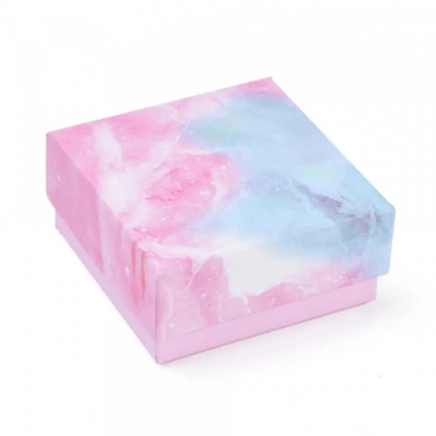 Boîte cadeau rose et bleu pour offrir un bracelet