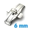 Boucle 6 mm argent papillon acier avec bouton ouverture