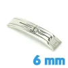 Boucle 6 mm papillon argent acier