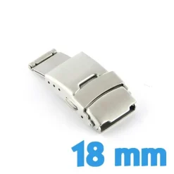Boucle montre bracelet métal pas chère déployante argentée 18 mm