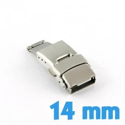 Boucle métal 14 mm déployante argentée bracelet montre pas chère