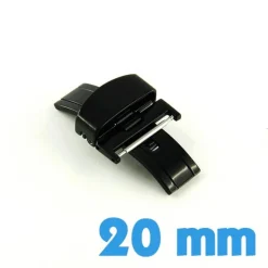 Boucle qualité noire bracelet montre cuir plastique silicone double déployante