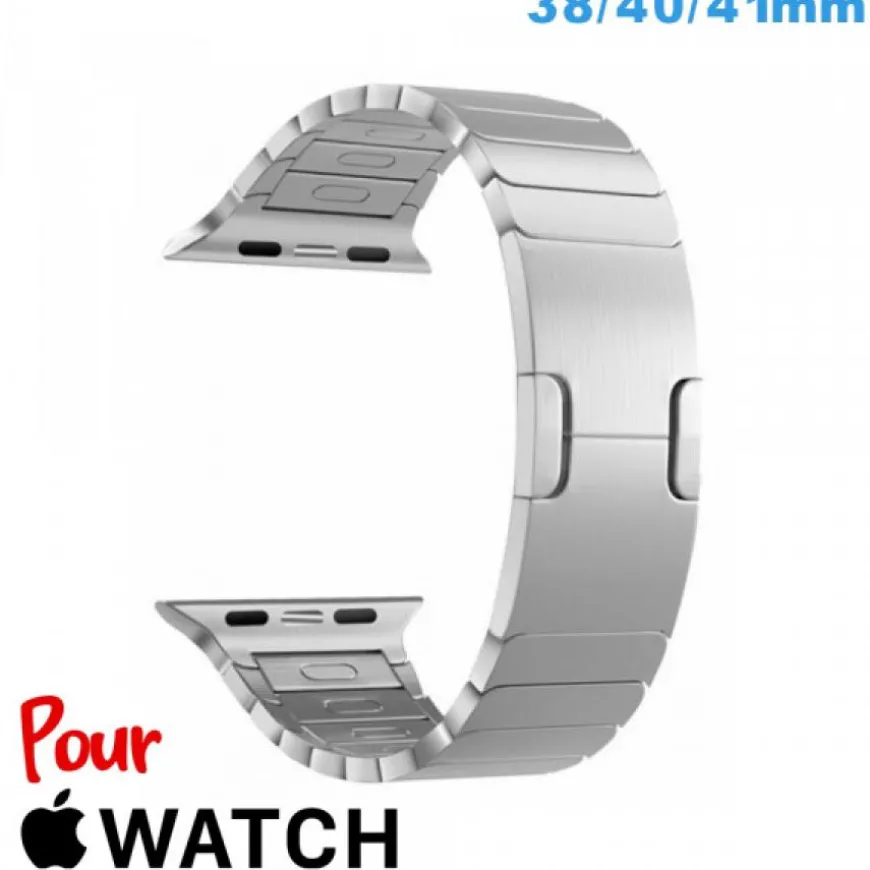 Bracelet Acier inoxydable Argente 38 mm montre Apple Watch