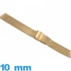 Bracelet acier Maille Milanaise doré de montre 10mm