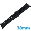 Bracelet Apple Watch 38 - 40 mm Silicone Noir à trous