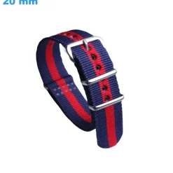 Bracelet Ardillon 20 mm Nylon Bleu et Rouge montre