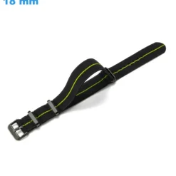 Bracelet Ardillon 18 mm Nylon Noir pour montre