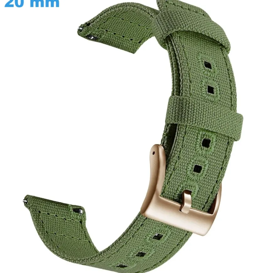 Bracelet Ardillon 20 mm Tissu Vert de montre